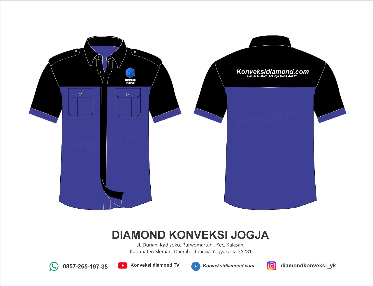 Download Template Vektor Kemeja CDR dan PSD - Diamond Konveksi